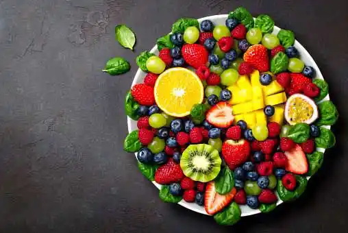 plate full of citrus fruits=